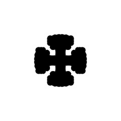 Plus icon. Cross sign. Simple style Christian holiday poster background symbol. Add button. Plus logo design element. Plus t-shirt printing. Vector for sticker.