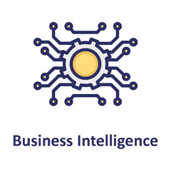 Automated service, business intelligence Vector Icon which can easily modify or edit
