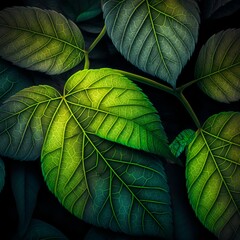 Luxury leaf texture. Closeup view of fantasy leaves.