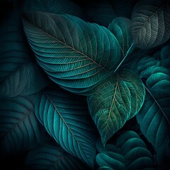 Obraz premium Luxury leaf texture. Closeup view of fantasy leaves.