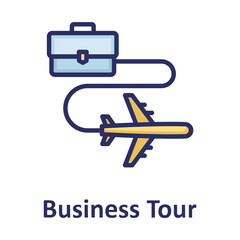 Airplane, business tour Vector Icon which can easily modify or edit


