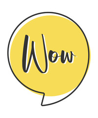 Wow comic speech bubble in pop art style. Comic speech. Dialog window. Yellow banner for sale.