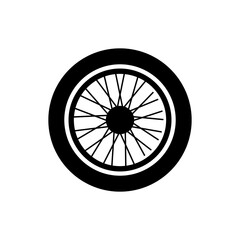 Simple black and white classic bike wheel