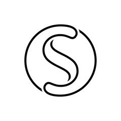 A simple S letter logo yin and yang style - obrazy, fototapety, plakaty