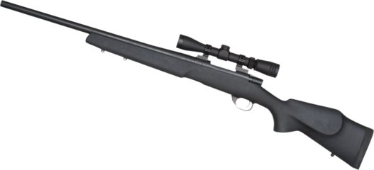 Black bolt action rifle