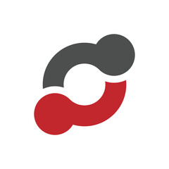 O letter logo two tone