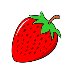 Red Strawberry Vector Logo Template