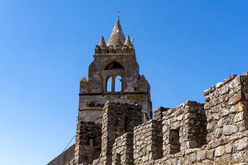 Fototapeta na wymiar Castle tower ruins in Montemor-o-Novo in Portugal 