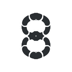 Obraz premium 8 icon. Simple style 8 march international women's day poster background symbol. 8 logo design element. 8 t-shirt printing. Vector for sticker.
