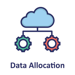 Cloud computing, cloud data Vector Icon

