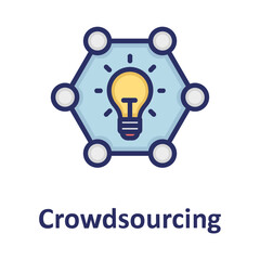 Bulb, crowdsourcing Vector Icon

