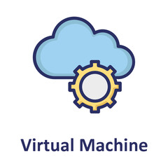 Cloud computing, cogwheel Vector Icon
