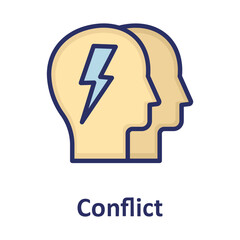 Business conflict, clash Vector Icon
