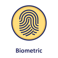 Biometric, fingerprint Vector Icon


