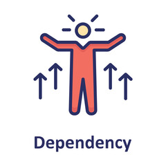 Dependency, esteem Vector Icon
