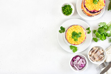 Traditional russian Shuba salad