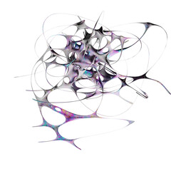 futuristic Abstract metallic shape 3d render. Element for design, advertising.