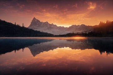 Fototapeta premium Sunset at the lake