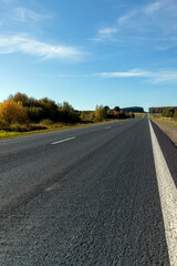A straight highway without cars