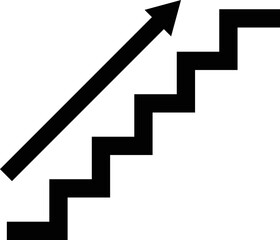 Symbol sign. Stairs up pictogram, stairs up sign