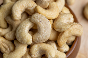 fresh cashew nuts on the table
