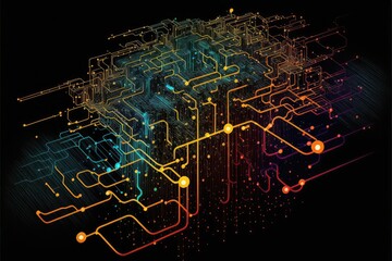 Digital Data Flow on Chip Background
