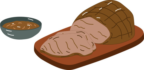 Plato de jamon asado