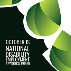 october is National Disability Employment Awareness Month. Geometric design suitable for greeting card poster