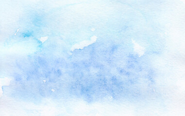 abstract, textual, watercolor, blue background drawn by hand for design and as an element of design