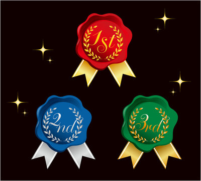 1位〜3位表彰用のシーリングスタンプ (PNGは背景透過）