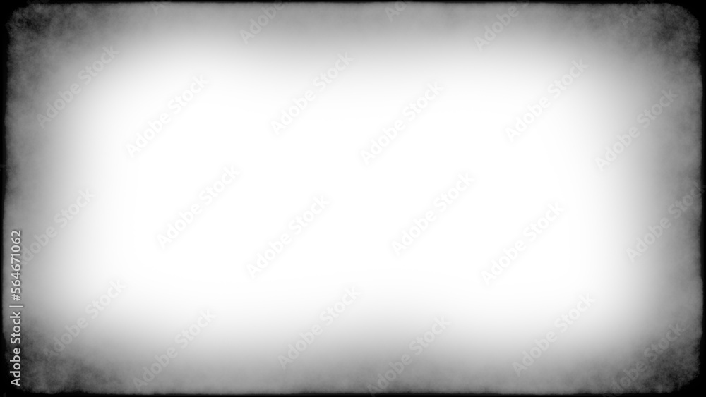 Fototapete grunge empty film background with vignette border. dirty distressed black and white vintage 8k 16:9 