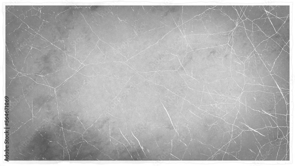 Wall mural grunge empty creased paper texture with torn edges frame and faded vignette border. dirty distressed