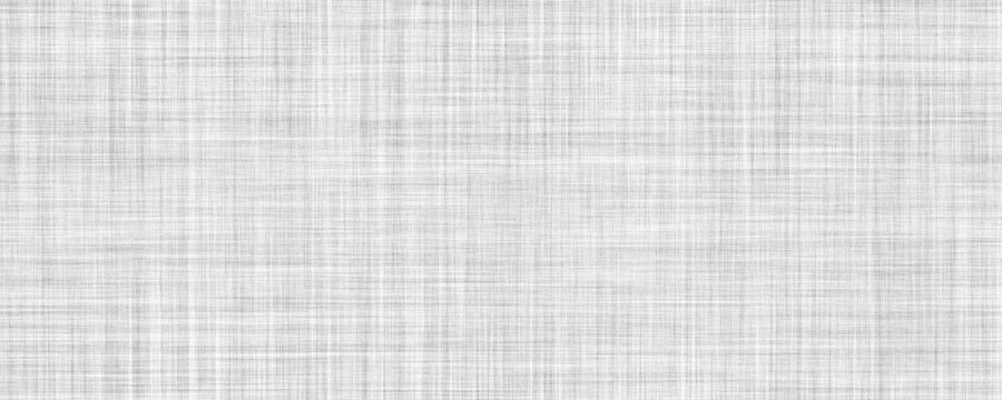 Seamless subtle white linen textile transparent background texture overlay. Abstract cloth fabric grayscale displacement, bump or height map. Simple panoramic banner wallpaper pattern. 3D rendering.
