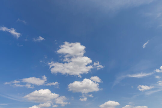 Blue sky with clouds in sunny weather