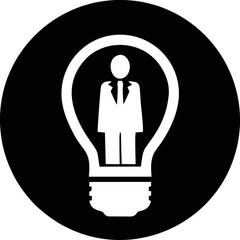 Idea icon symbol illustration vector image, creative bulb design illustration