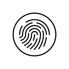 Fingerprint icon. Fingerprint identification icon for apps and websites with transparent background PNG.