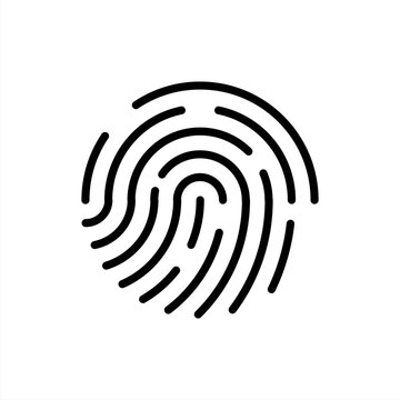 Fingerprint icon. Fingerprint identification icon for apps and websites with transparent background PNG.