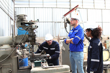 technician repairing machine or maintenance industrial plant concept.