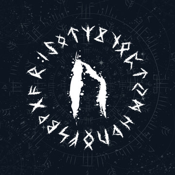 Abstract Skandinavian Uruz viking rune