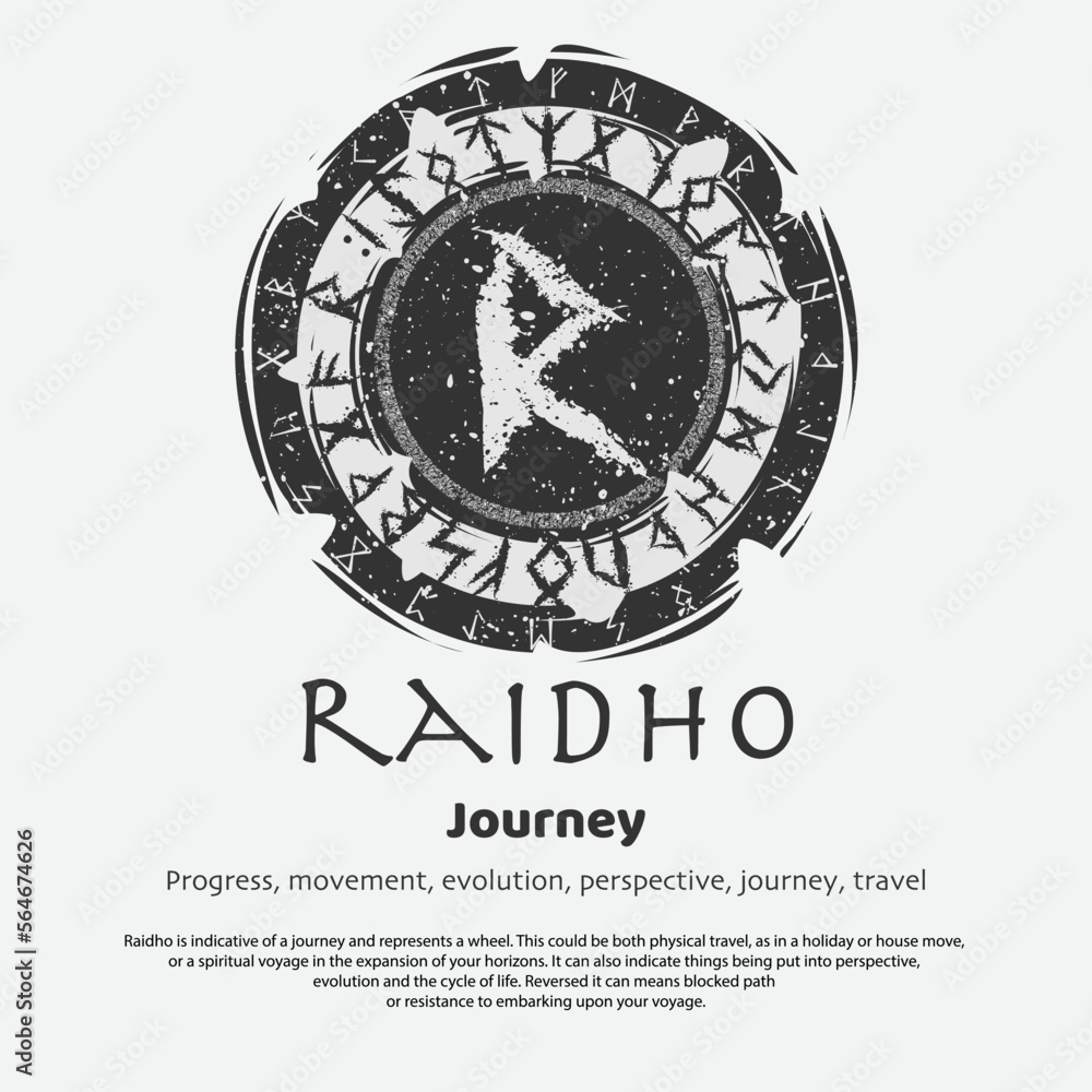 Wall mural Viking Raiho rune dark circle shield