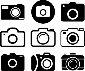 Fototapeta the black camera icon is suitable for editing needs and suitable for photography logos obraz