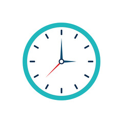 Clock icon. Vector illustration on bflo background.
