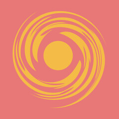 Website poster design. modern minimalistic abstract background with sun sign. geometric waves.