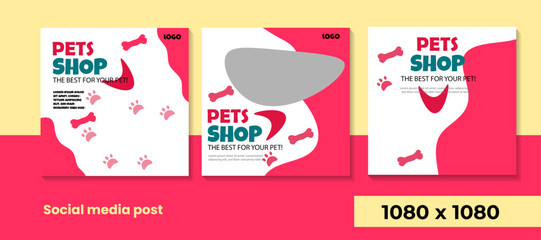 Pets shop Social media post
