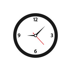 Clock icon. Vector illustration on bflo background.