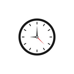 Clock icon. Flat style. vector.
