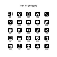 collection of shopping icon set isolated vector symbol
