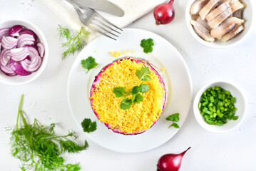 Traditional russian Shuba salad