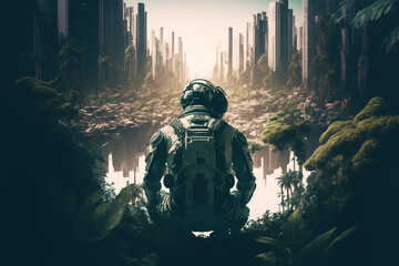 4K Post-Apocalyptic Wallpaper, Lonely man