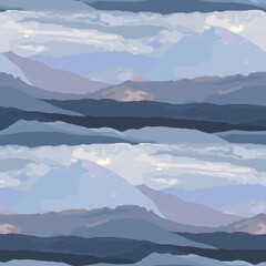 Vector seamless pattern of abstract mountain shapes